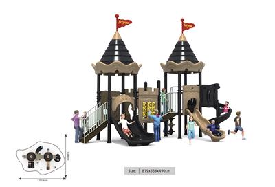 新款城堡造型儿童户外滑梯厂家定制出售