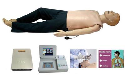 高级多功能急救训练模拟人 成人心肺复苏CPR与气管插管综合功能一体模型人