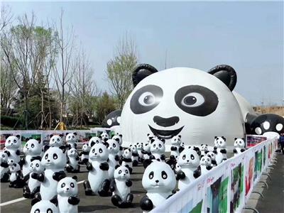 国宝熊猫卡通模型现货出租萌萌哒玻璃钢熊猫租赁出售