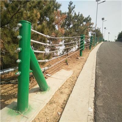 绿色缆索护栏3*7钢丝绳镀锌栏杆缆瑞工厂
