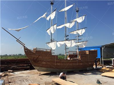 益阳仿古海盗木船定制 装饰木船