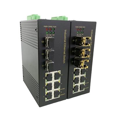 RS709工业级网管型3千兆口+6百兆电导轨式以太网交换机自愈环网