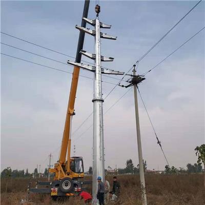 山东高压输电15m直线钢杆单回路电力钢杆供应