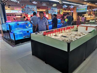 广州海鲜玻璃鱼缸冷暖机价格 海鲜酒吧海鲜池 移动塑料海鲜池