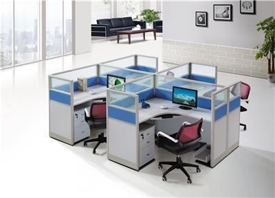 简约现代员工工位四人位 办公桌 电脑桌椅套装卡座 单人位无屏风