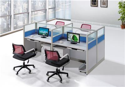 家具职员办公桌4人位简约现代屏风隔断员工位卡座办公家具桌椅