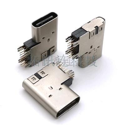 USB 3.1 TYPE C母座 14P侧插式 电源**90度 侧插母头