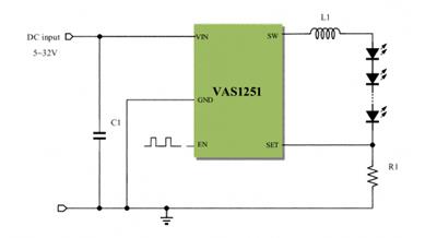 VAS1251内置MOS宽压输入LED长距离灯条灯带驱动IC