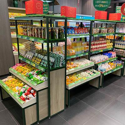 2020新款超市食品展柜定制食品置物架商店收银台定制