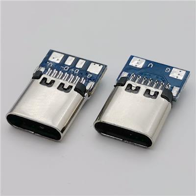 USB3.1 type-C 焊线母座 14PIN夹板 四个焊点 带充电数据板