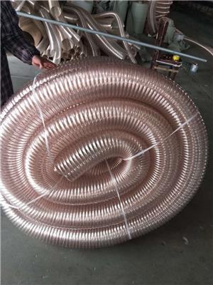 pu透明钢丝软管聚酯镀铜钢丝风管pu耐磨钢丝管