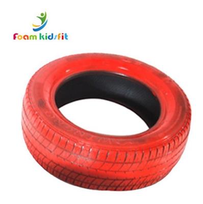 幼儿园感统训练器塑料滚圈钻洞轮胎儿童户外彩色轮胎橡胶材质