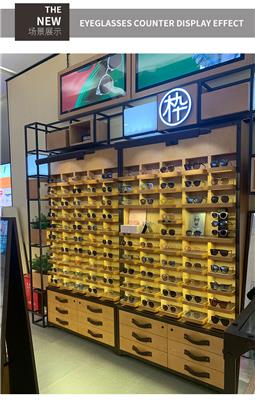 钢木结合眼镜柜  多层格子展示柜  眼镜木制展柜批发