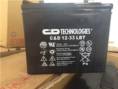 西恩迪C&D 12-33LBT UPS蓄电池大力神EPS 铅酸免维护12V33AH 现货