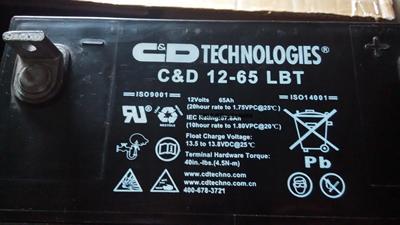 西恩迪C&D 12-65LBT UPS蓄电池 大力神蓄电池 12V65AH铅酸免维护
