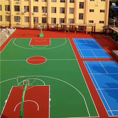 广西丙烯酸球场 篮球场面层施工 普通篮球场地面刷漆