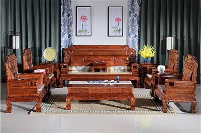 财源二代沙发中式明清古典客厅家具清式雕花家具价格红木家具厂家直销