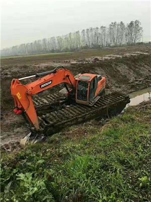 色达湿地挖掘机租赁出租 湿地挖机租赁 水路两栖挖掘机出租