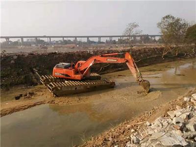 新郑湿地挖掘机租赁出租 湿地挖机租赁 水陆挖掘机出租电话