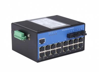 NLDK7818工业级百兆2光16电网管型导轨式以太网交换机自愈环网