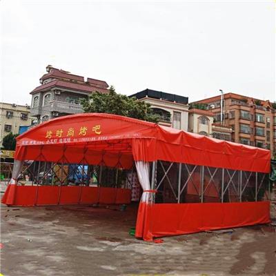 广州厂家生产大排档雨蓬户外遮阳棚移动推拉蓬