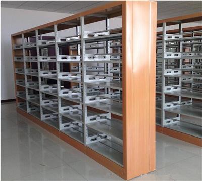 云南昆明图书馆书架阅览室钢制单双面展示架