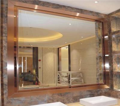 酒店会所公寓浴室不锈钢镜框 卫生间包边镜框金属隔断