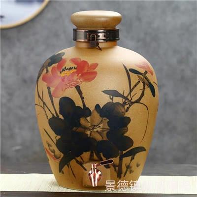 中国风景德镇陶瓷酒坛雕刻酒缸