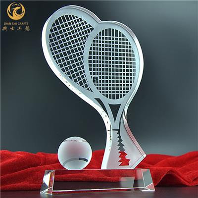 水晶网球比赛奖杯，体育比赛品，竞技比赛奖品定制