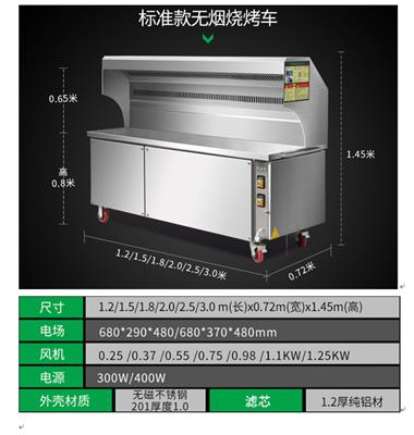 厂家直营无烟净化烧烤车 商用无烟烧烤炉 烧烤车