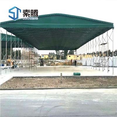 郑州市金水区餐饮通道伸缩棚临时防水移动式流动挡雨篷移动推拉篷
