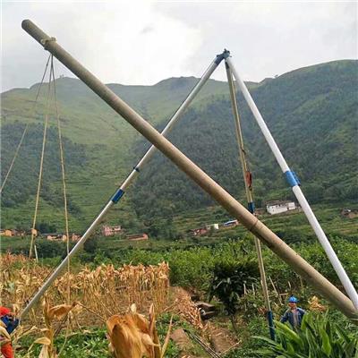 8米水泥线杆人字线杆拔杆 小型线杆起杆器材加固耐磨立杆机