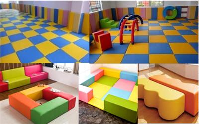 北京幼儿园异形沙发订做，早教中心亲子园软包订做，海绵地垫定做
