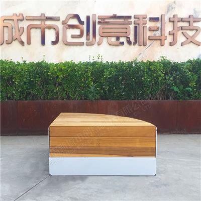 现代简约碳钢板扇形景区凳子