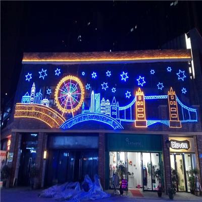 LED灯夜景造型画 灯饰画 南京商场装饰美陈厂