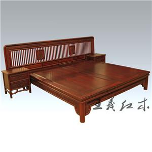 济宁红木家具市场选一套大红酸枝双人床缅甸花梨沙发