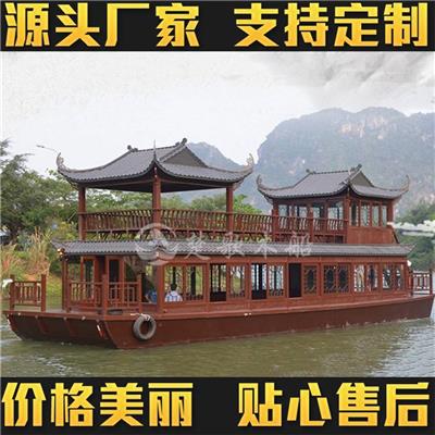 楚歌双层餐饮船 厂家直销大型船宴画舫船 水上餐厅船