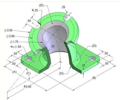张家港铸件测绘太仓机械设计常熟尺寸测量画图
