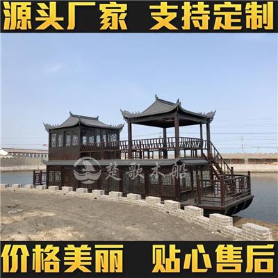 无棣古城旅游景区水上表演的景区画舫船楚歌自产