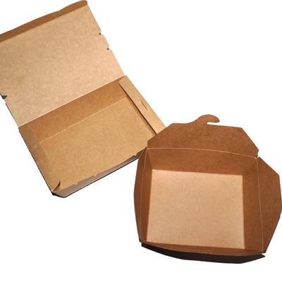 一次性高档加厚打包外卖快餐轻食牛皮纸纸盒送餐盒长方形牛皮纸