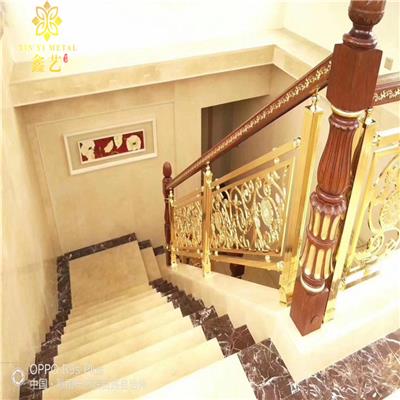 复式铜艺楼梯护栏-江苏家居定制铝艺浮雕楼梯护栏-按需定制上门安装