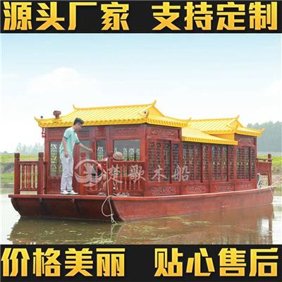莲花山旅游景区明清时期的水上餐厅画舫船楚歌设计
