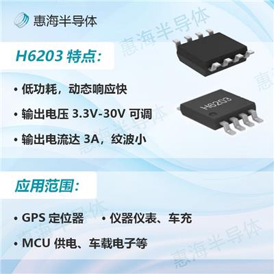 惠海半导体H6203电动车防盗器降压IC芯片36-100V转12V