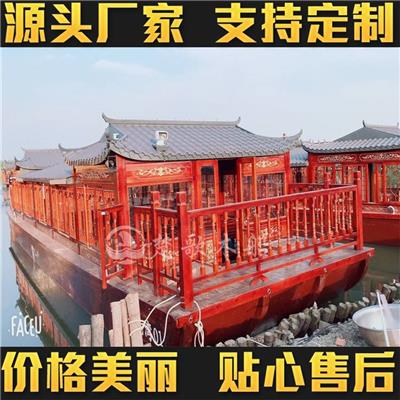 博兴县打渔张森林公园荷载50人的木质画舫船楚歌自产