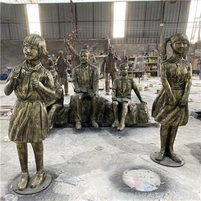 广州校园读书人物雕塑 玻璃钢学生雕像 恒创景观雕塑厂