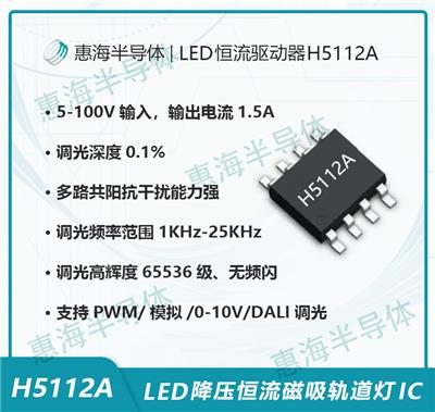 H5112A惠海 智能LED磁吸灯照明调光IC芯片 无频闪高辉