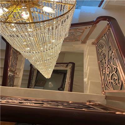 江苏别墅镂空护栏订制款式-铝艺浮雕楼梯护栏-样式优雅