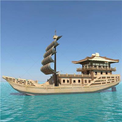 博物馆景观装饰展览船郑和宝船古战船帆船模型厂家定制