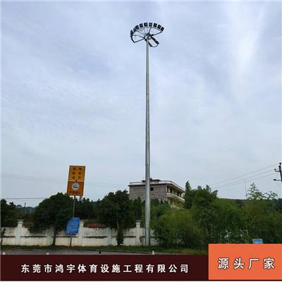 露天篮球场灯光布置 湘潭市高中比赛型篮球场灯杆安装 7米锥双头灯杆