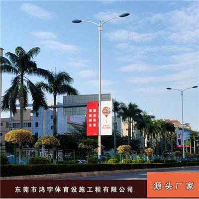 肇庆市哪里有户外道路单臂路灯杆卖 6米锥形A字臂路灯杆安装现场